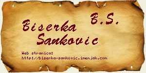 Biserka Sanković vizit kartica